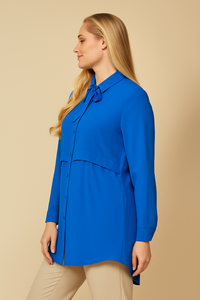 Long Sleeves Oversized Shirt In Indigo