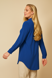 Long Sleeves Oversized Shirt In Indigo