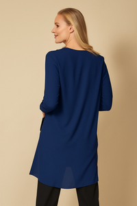 Relaxed Fit Tunic with Frill Details in Navy