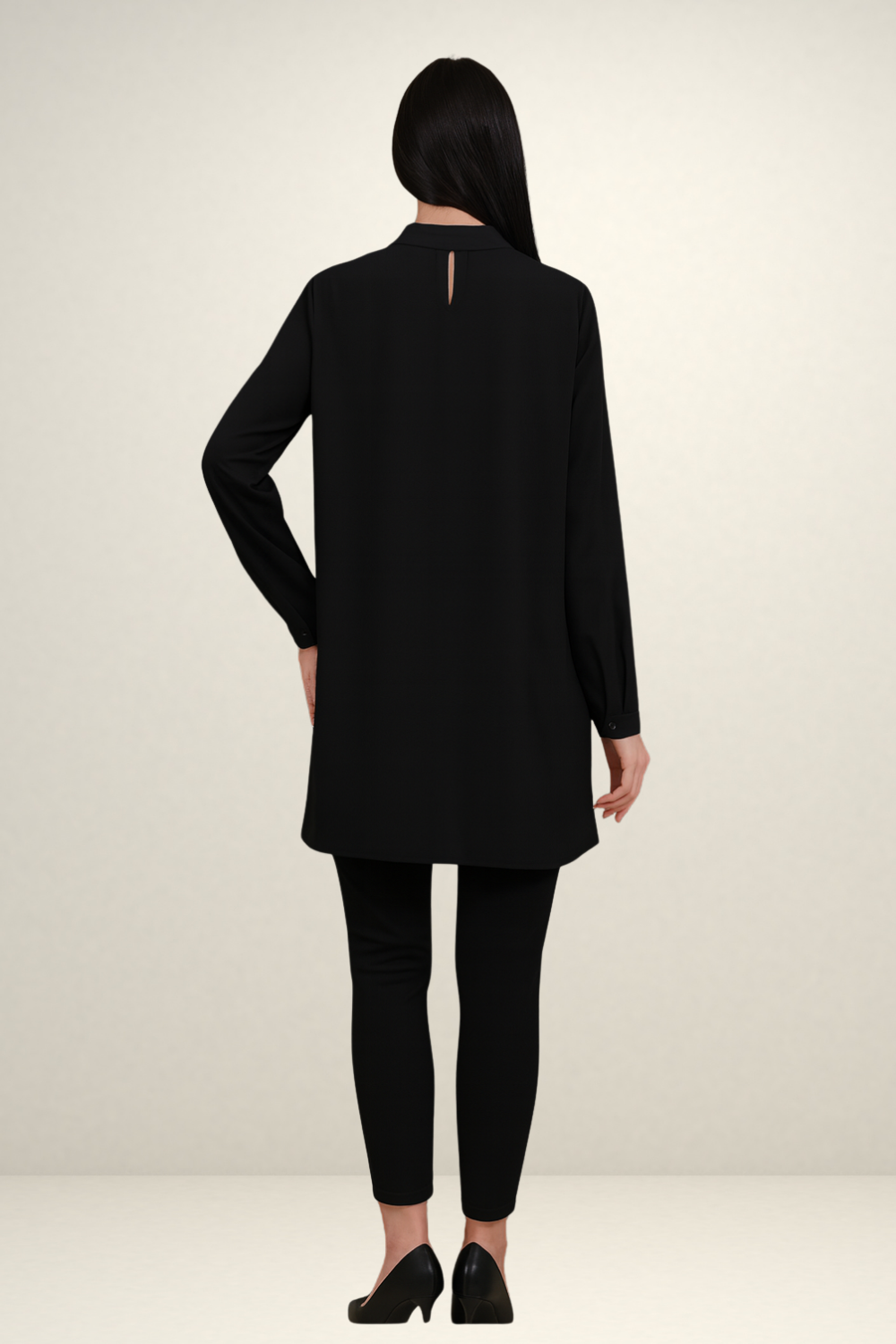 Relaxed Fit Long Sleeves Brooch Detailed Tunic