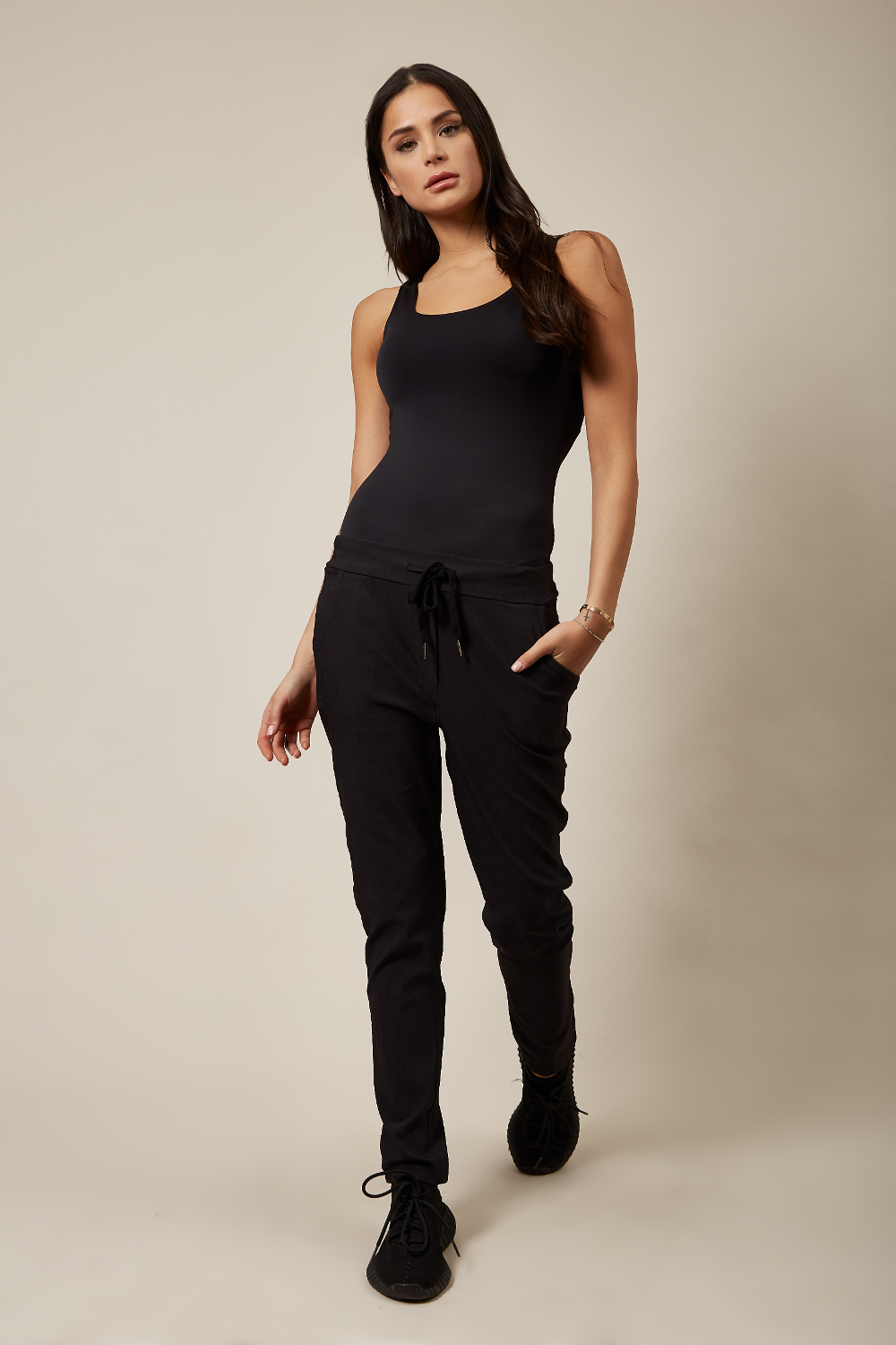Stretch Trousers In Black