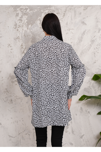 Relaxed Fit Long Sleeve Tunic in Leopard Print