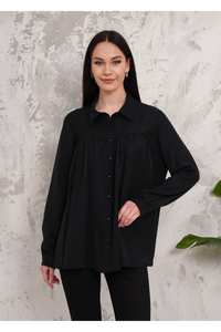 Relaxed Fit Long Sleeves Shirt in Black