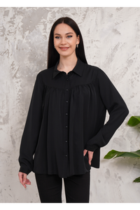 Relaxed Fit Long Sleeves Shirt in Black
