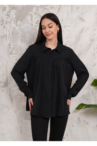 Relaxed Fit Long Sleeves Shirt in Black