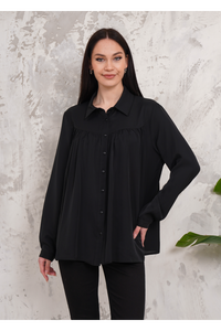 Relaxed Fit Long Sleeves Shirt in Black
