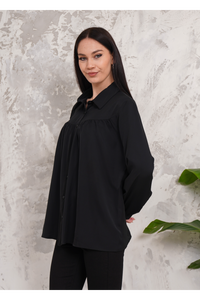 Relaxed Fit Long Sleeves Shirt in Black