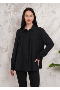 Relaxed Fit Long Sleeves Shirt in Black