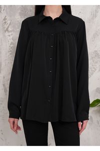 Relaxed Fit Long Sleeves Shirt in Black