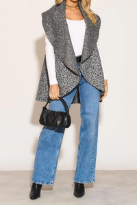 Oversized Sleeveless Coat in Grey