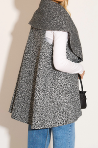 Oversized Sleeveless Coat in Grey