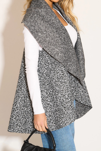 Oversized Sleeveless Coat in Grey
