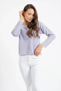 Lilac V-Neck Relaxed Fit Seasonal Knit Sweater