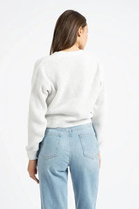 White Buttoned Knit Cardigan