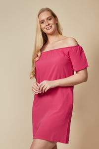 Off Shoulder Mini Dress in Pink