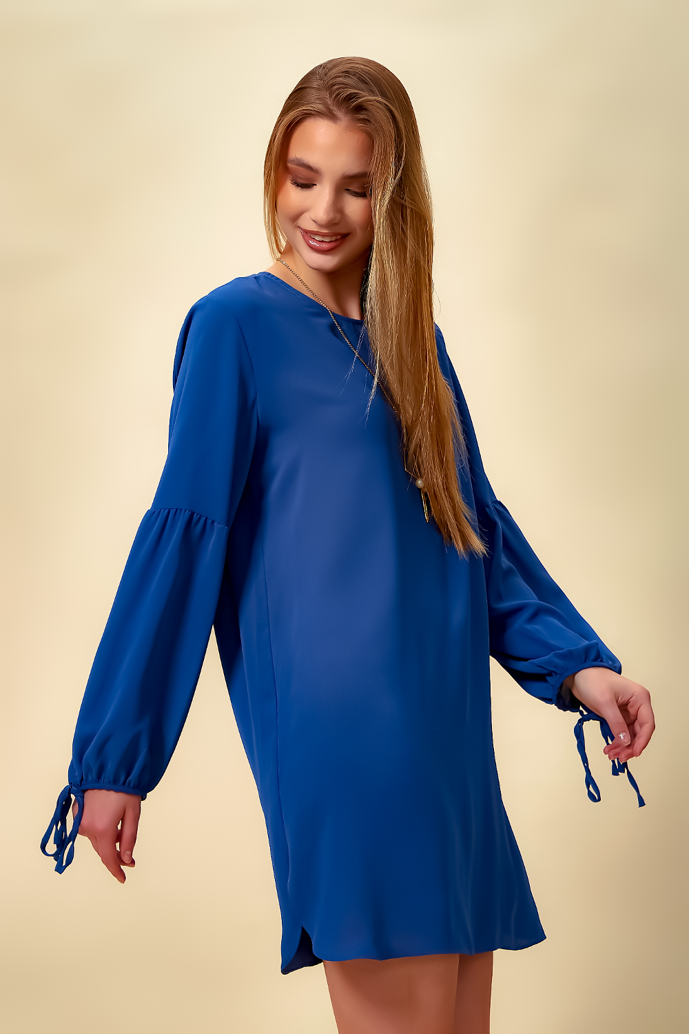 Oversized Patchwork Sleeves Top in Blue