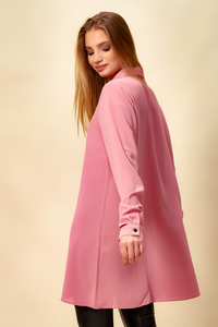 Tunic Shirt with Button Details in Pink