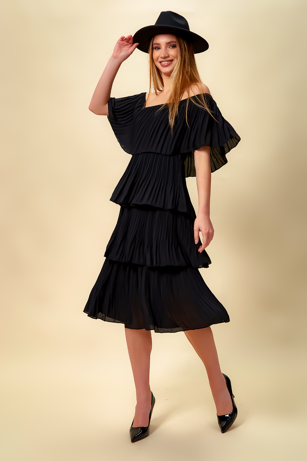 Oversized black dress on sale