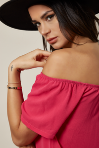 Off Shoulder Mini Dress in Pink