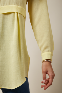 Long Sleeves Oversized Shirt In Yellow