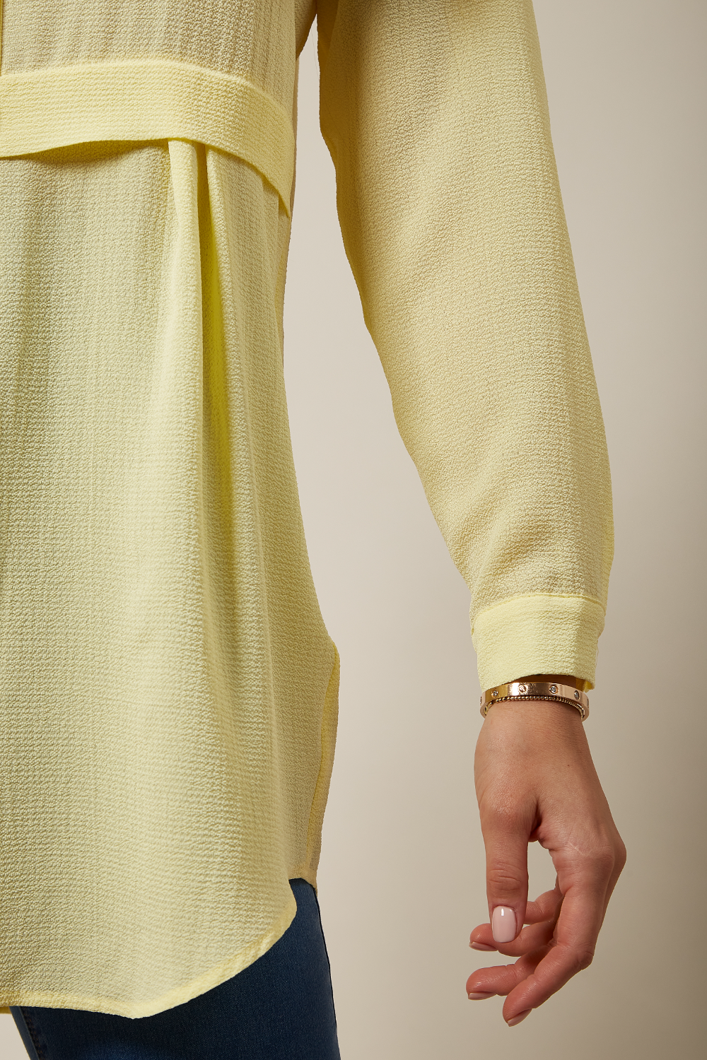 Long Sleeves Oversized Shirt In Yellow