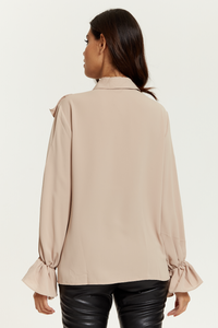 Oversized Frilled Front Shirt with Detailed Cuffs