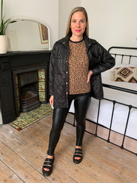 Padding Quilting Jacket with Pocket Details in Black