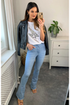 Oversized Sequin Relaxed T Shirt In White