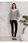 Oversized Long Sleeves Double Layered Top in Light Mocha