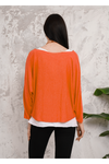 Oversized Long Sleeves Double Layered Top in Orange