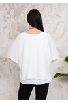 Oversized Long Sleeves Double Layered Top in Light White