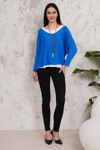 Oversized Long Sleeves Double Layered Top in Blue
