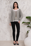 Oversized Long Sleeves Double Layered Top in Light Mocha