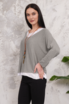 Oversized Long Sleeves Double Layered Top in Light Mocha