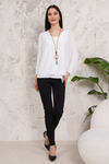 Oversized Long Sleeves Double Layered Top in Light White