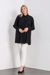 Relaxed Fit Long Sleeves Tunic in Black