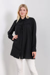 Relaxed Fit Long Sleeves Tunic in Black