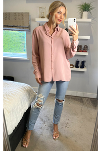 Long Sleeves Relaxed Fit Shirt in Pink
