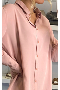 Long Sleeves Relaxed Fit Shirt in Pink
