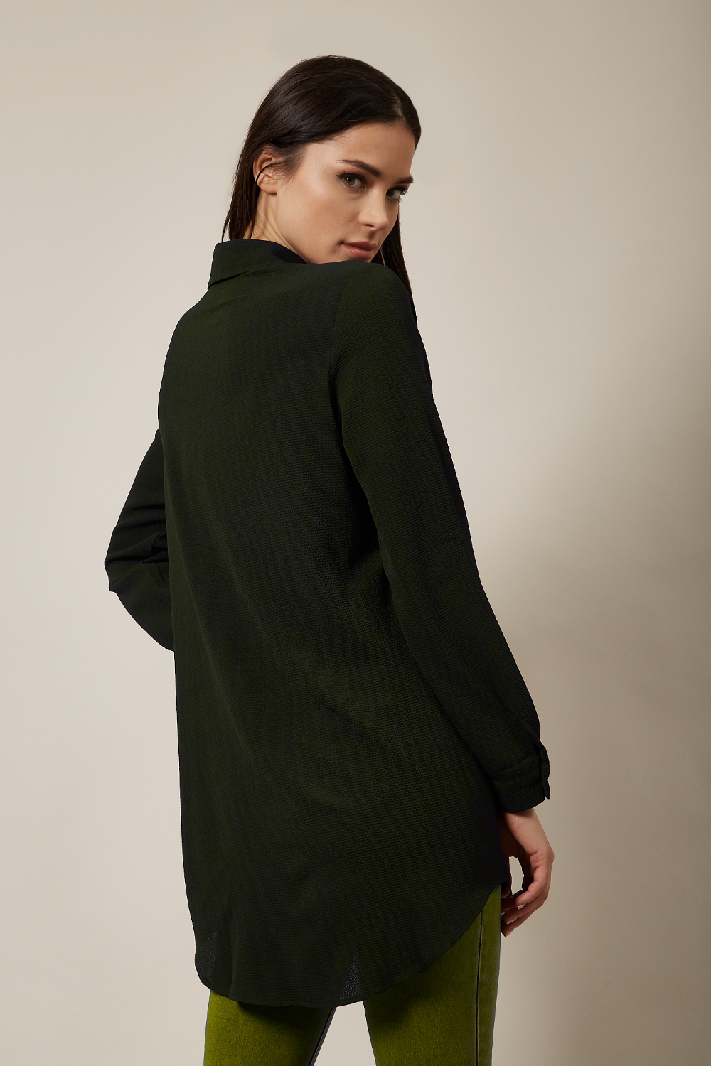 Long Sleeves Oversized Shirt In Khaki