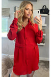 Long Sleeves Oversized Shirt In Red