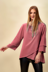 Oversized Asymmetric Layered Top in Pink