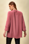 Oversized Asymmetric Layered Top in Pink
