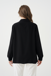 Relaxed Fit Long Sleeves Blouse in Black