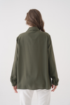 Relaxed Fit Long Sleeves Blouse in Khaki