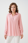 Relaxed Fit Long Sleeves Blouse in Pink