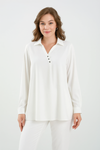 Relaxed Fit Long Sleeves Blouse in White