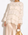 Open Knit Fluffy Jumper in Cream and Gold