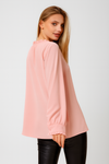 Oversized Tie Ruffle Neck Top in Pink