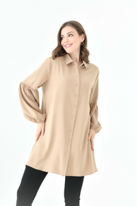 Oversized Balloon Sleeves Shirt Tunic